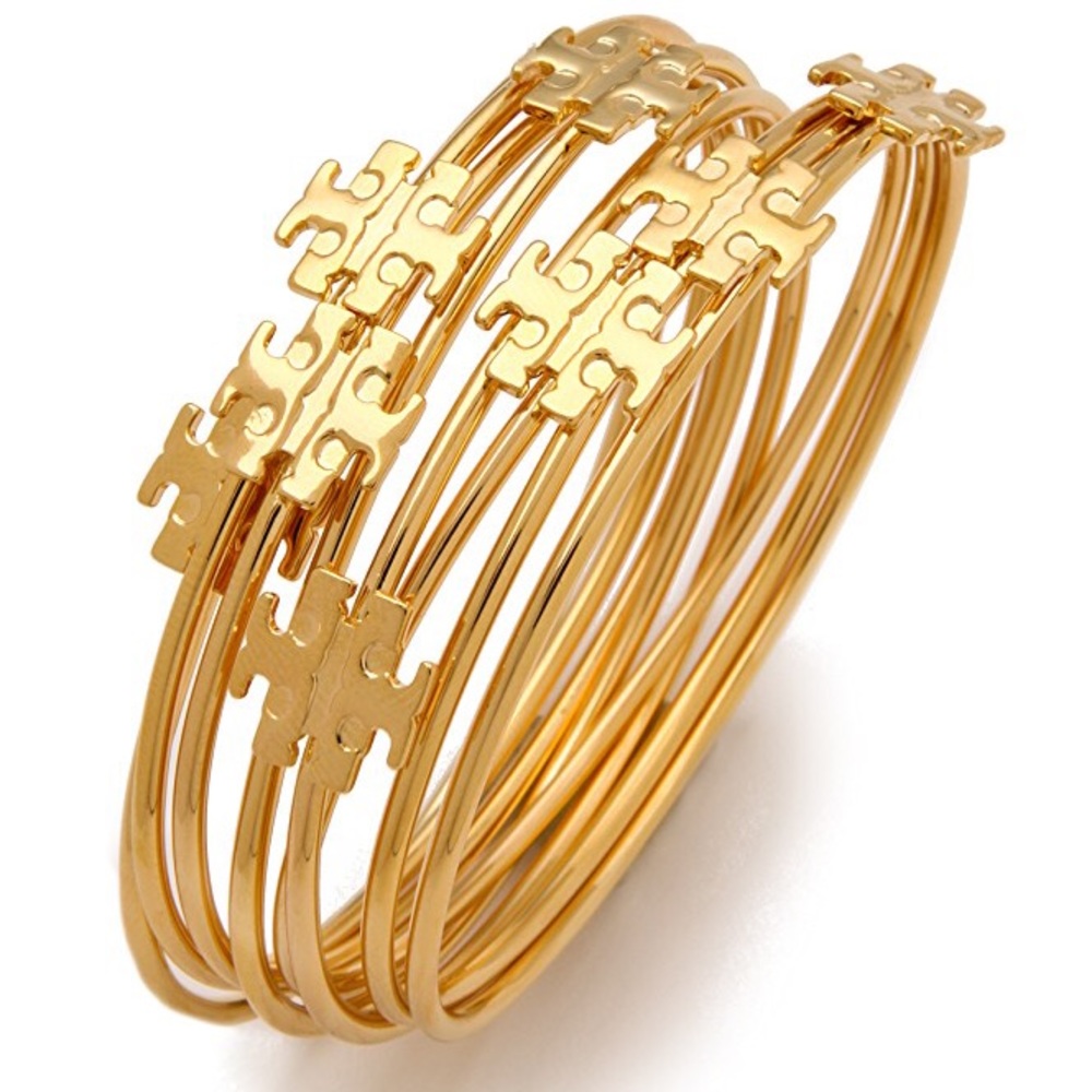 Tory Burch Logo T Stacking Bangle Set